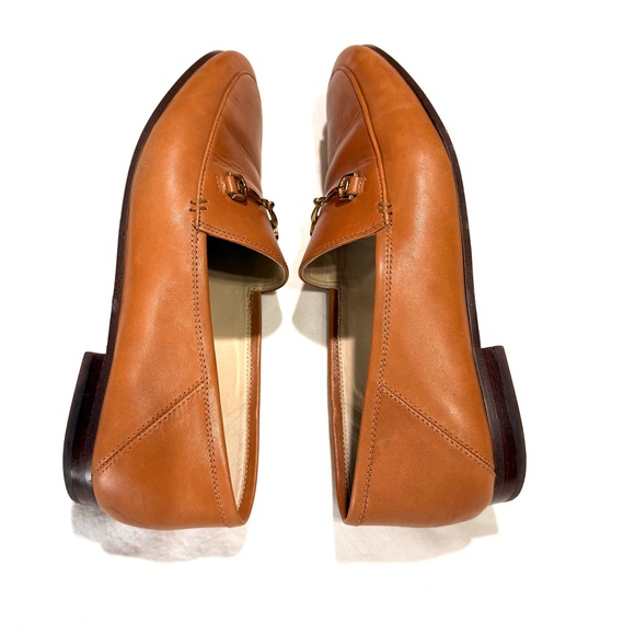 Sam Edelman Women Tan Leather Loafers Sz 8.5M Casual Office Everyday Gold Mental - Picture 5 of 9